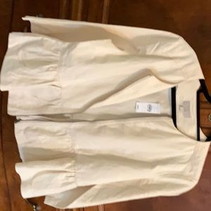 NWT Loft peplum zipper jacket. Bone white size large